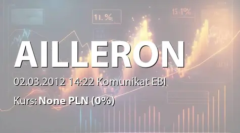 Ailleron S.A.: WZA - zwołanie obrad: emisja akcji serii D, zmiany statutu, podział zysku (2012-03-02)