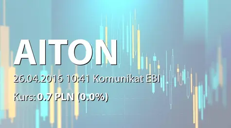 Aiton Caldwell S.A.: Rekomendacja Zarządu ws. wypłaty dywidendy - 0,09 PLN (2016-04-26)