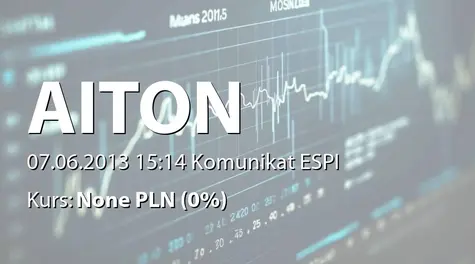 Aiton Caldwell S.A.: Sprzedaż akcji przez osobę powiązaną (2013-06-07)