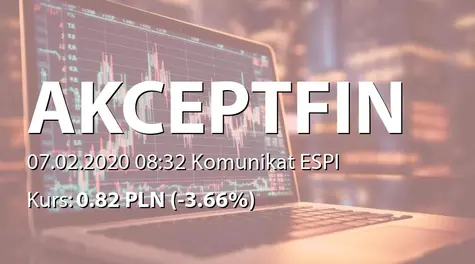 Akcept Finance S.A.: Korekta raportu ESPI 1/2020 (2020-02-07)