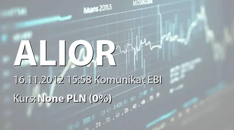 Alior Bank S.A.: Prospekt emisyjny - zatwierdzony (2012-11-16)