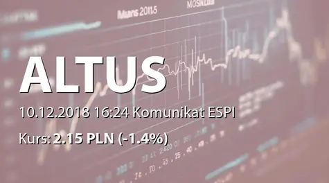 Altus S.A.: Aktualizacja informacji o przebiegu procesu przeniesienia wybranych funduszy nwestycyjnych (2018-12-10)