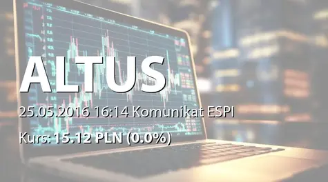 Altus S.A.: Przejęcie zarządzania funduszem inwestycyjnym (2016-05-25)