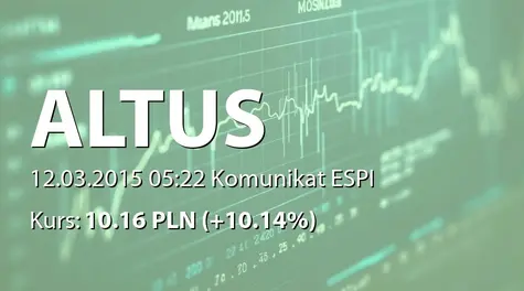 Altus S.A.: Zakup akcji przez  fundusze inwestycyjne zarządzane przez Quercus TFI SA (2015-03-12)