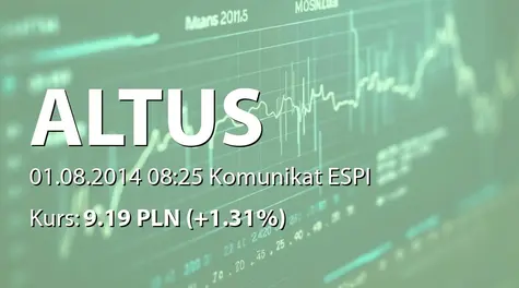 Altus S.A.: Zmiana udziału Mercurius Financial Advisors sp. z o.o. 2 SKA w ogólnej liczbie głosów (2014-08-01)