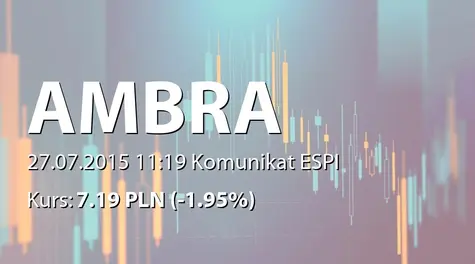 Ambra S.A.: Terminy przekazywania raportów okresowych w roku obrotowym 2015/2016 (2015-07-27)