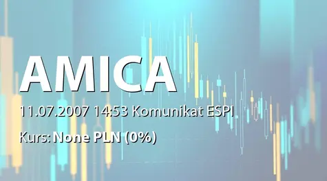 Amica S.A.: Umowa kredytowa z ING Bank Śląski SA - 30 mln zł (2007-07-11)