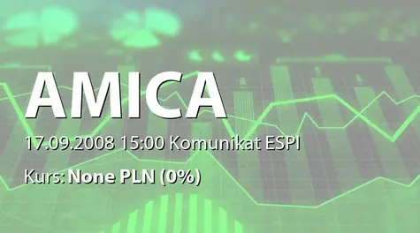 Amica S.A.: Umowa o linię na udzielanie gwarancji z BGŻ SA - 30 mln zł (2008-09-17)