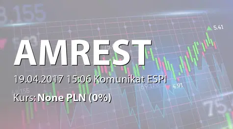 AmRest Holdings SE: Aneks do umowy kredytowej z konsorcjum banków (2017-04-19)