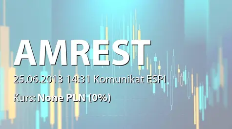 AmRest Holdings SE: Częściowa finalizacja umów sprzedaży i zakupu udziałów - AmRest TAG S.L. (2013-06-25)