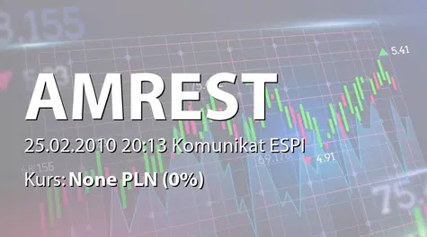 AmRest Holdings SE: Emisja drugiej transzy obligacji - 40 mln zł (2010-02-25)