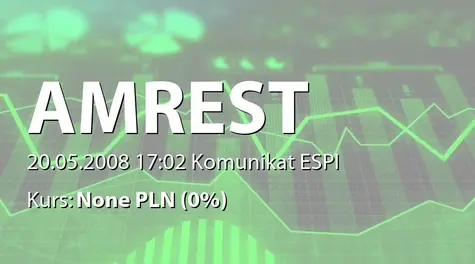 AmRest Holdings SE: Podjęcie decyzji o zamiarze przekształcenie w spółkę europejską (SE) (2008-05-20)