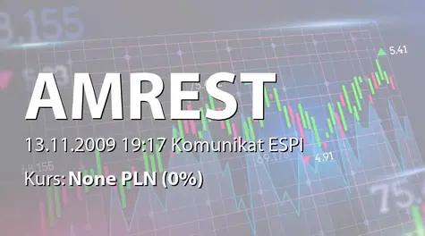 AmRest Holdings SE: SA-QSr3 2009 - korekta (2009-11-13)