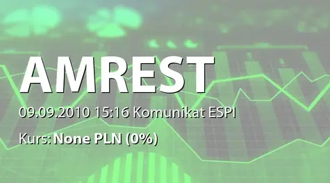 AmRest Holdings SE: Uchwała zarządu ws. unieważnienia odcinków zbiorowych akcji imiennych (2010-09-09)