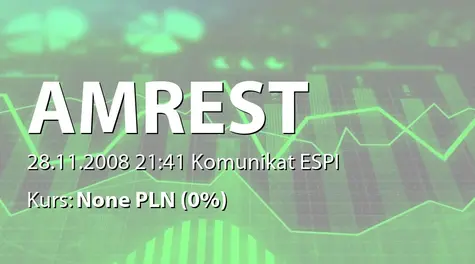 AmRest Holdings SE: Zgoda UOKiK dot. przejęcia Sfinks Polska SA przez AmRest sp. z o.o.  (2008-11-28)