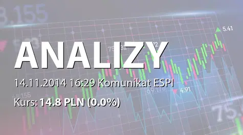 Analizy Online S.A.: Projekty uchwał na Nadzwyczajne Walne Zgromadzenie Analizy Online S.A. w dniu 10 grudnia 2014 roku &#8211; uzupełnienie do raportu nr 11/2014 z dnia 3 czerwca 2014 roku (2014-11-14)