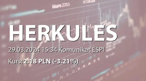 Herkules S.A. w restrukturyzacji: Aneksy do umów leasingu z Millennium Leasing sp. z o.o. (2024-03-29)