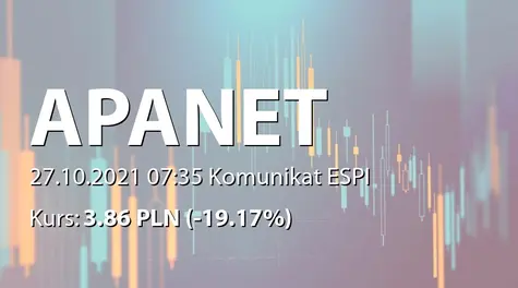 APANET S.A.: Korekta raportu ESPI 21/2021 (2021-10-27)