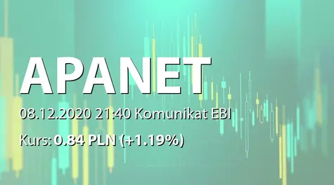 APANET S.A.: Pozew o stwierdzenie nieważności lub uchylenie uchwał ZWZ 31.08.2020 (2020-12-08)
