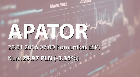 Apator S.A.: Prognoza skonsolidowanych wyników finansowych na rok 2016 (2016-01-28)