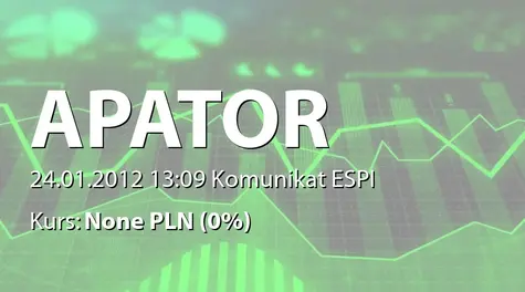 Apator S.A.: Program nieodpłatnego zakupu akcji własnych w celu ich umorzenia bez wynagrodzenia i obniżenia kapitału zakładowego (2012-01-24)