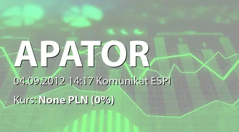 Apator S.A.: Umowa kredytowa pomiędzy Newind sp. z o. o. a Kredyt Bank SA - 20 mln zł (2012-09-04)