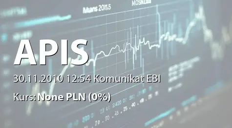 APIS S.A.: Rejestracja jednostkowych PP akcji serii L (2010-11-30)