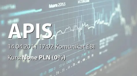 APIS S.A.: Złożenie wniosku o zarejestrowanie papierów wartościowych w KDPW (2011-04-14)