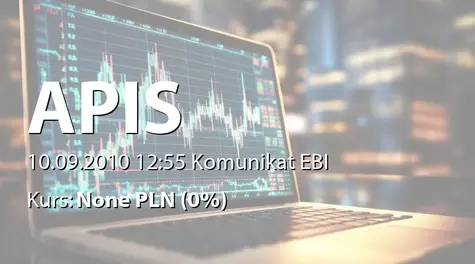 APIS S.A.: Zmiana terminu finalizacji rozmów oraz podpisanie umowy dot. przejęcia portalu społecznościowego (2010-09-10)