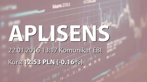 Aplisens S.A.: Raport dotyczący zakresu stosowania Dobrych Praktyk (2016-01-22)