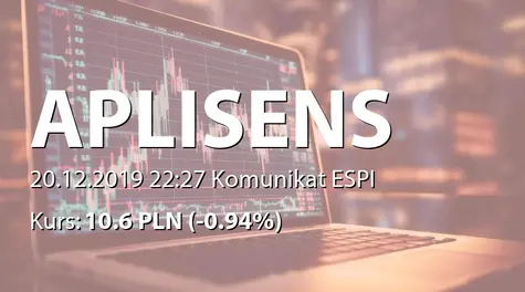 Aplisens S.A.: Transakcje osoby blisko związanej z osobami pełniącymi obowiązki zarządcze (2019-12-20)