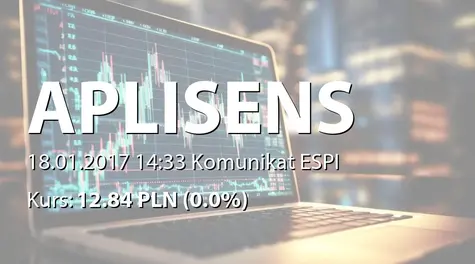 Aplisens S.A.: Zbycie akcji własnych (2017-01-18)