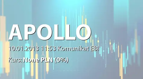 Apollo Capital Alternatywna Spółka Inwestycyjna S.A.: Terminy przekazania raportów okresowych w 2013 r. (2013-01-10)