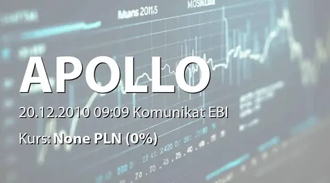 Apollo Capital Alternatywna Spółka Inwestycyjna S.A.: Wybór PKF Audyt sp. z o.o. na audytora (2010-12-20)