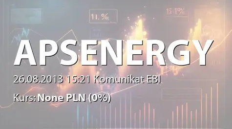 APS Energia S.A.: Informacja nt. stosowania zasad dobrych praktyk (2013-08-26)