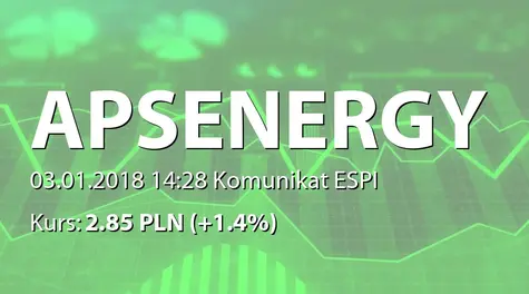 APS Energia S.A.: Otrzymanie koncesji MSWiA (2018-01-03)