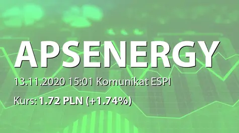 APS Energia S.A.: Wstępne wyniki finansowe za 3 kwartały 2020 roku (2020-11-13)