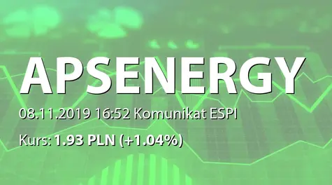 APS Energia S.A.: Wstępne wyniki finansowe za III kwartały 2019 (2019-11-08)