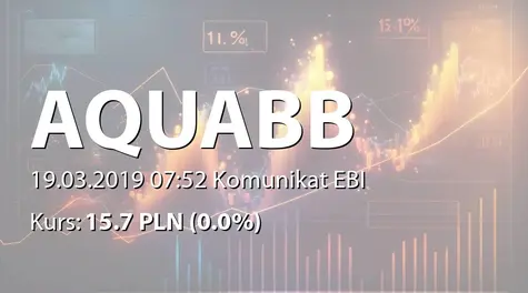 Aqua S.A. w Bielsku-Białej: Rekomendacja ZarzÄdu ws. wypłaty dywidendy - 0,77 PLN (2019-03-19)