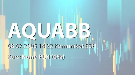 Aqua S.A. w Bielsku-Białej: Warunkowa umowa sprzedaży nieruchomości z Gminą Bielsko-Biała - 3,1 mln zł (2005-07-08)