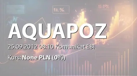 Aqua S.A. w Poznaniu: Określenie wartości kontraktu z Aquanet SA - 10,3 mln zł (2012-09-25)