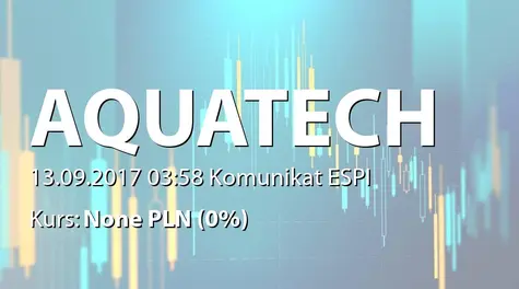 AQT Water S.A.: Umowa z Urzędem Gminy Słupia (2017-09-13)