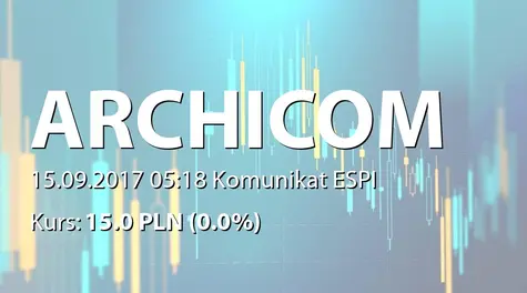 Archicom S.A.: Wskaźnik długu netto według skonsolidowanych danych finansowych za II kwartały 2017 (2017-09-15)