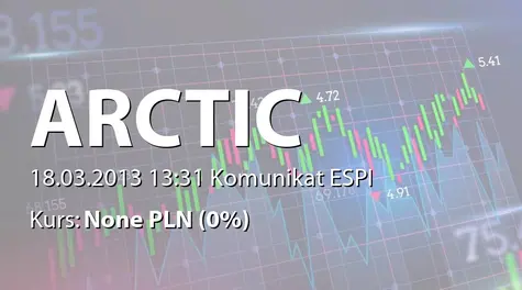 Arctic Paper S.A.: Rejestracja podwyższenia kapitału w KRS (2013-03-18)