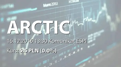 Arctic Paper S.A.: Terminy przekazywania raportów w 2017 roku (2016-12-16)