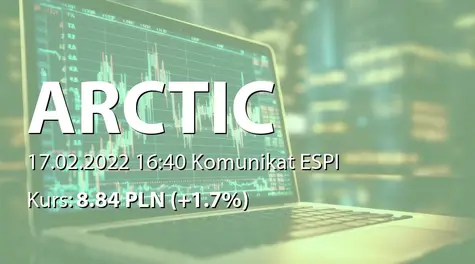 Arctic Paper S.A.: Wstępne wyniki finansowe a IV kwartał i cały rok 2021; rekomendacja wypłaty dywidendy - 0,40 PLN (2022-02-17)