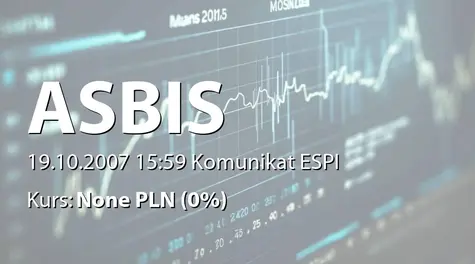 ASBISc Enterprises PLC: Ustalenie Ceny Oferty i liczby Akcji Oferowanych (2007-10-19)