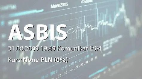 ASBISc Enterprises PLC: Wypowiedzenie umowy z ING Securities SA na świadczenie usług animatora (2009-08-31)