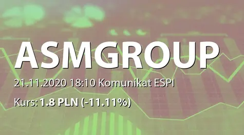 ASM Group S.A.: Korekta raportu ESPI 30/2020 (2020-11-21)