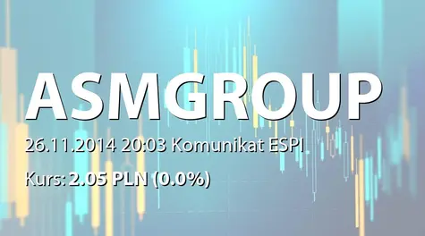 ASM Group S.A.: Operacje wewnątrzgrupowe na akcjach Tatiany Pikula (2014-11-26)